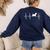 Scottish Terrier Dog Heartbeat Scottie Dog Lover T-Shirt Women's Sweatshirt Back Print Navy