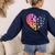 Sign Language Heart ASL For Deaf Teacher Women's Sweatshirt Back Print Navy Sign Language Heart ASL For Deaf Teacher Women's Sweatshirt Back Print Navy