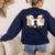 Silly Goose Spooky Teacher Halloween Cute Goosebumps Women's Sweatshirt Back Print Navy