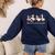 Silly Teachers Build Character Goose Teacher Back To School Women's Sweatshirt Back Print Navy