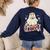 Spooky Teacher Groovy Retro Ghost Teacher Halloween 2023 For Men Women Kids Women's Sweatshirt Back Print Navy