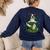 St Patrick's Day Leprechaun Boston Terrier Dog Shamrock For Men Women Kids Women's Sweatshirt Back Print Navy