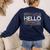 Start With Hello Different World Language Learning Teacher Women's Sweatshirt Back Print Navy Start With Hello Different World Language Learning Teacher Women's Sweatshirt Back Print Navy