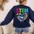 STEM Science Technology Engineering Math Teacher Women's Sweatshirt Back Print Navy