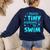 Swimming Teacher I Teach Tiny Humans To Swim Swim Instructor Women's Sweatshirt Back Print Navy Swimming Teacher I Teach Tiny Humans To Swim Swim Instructor Women's Sweatshirt Back Print Navy