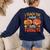 I Teach The Cutest Little Turkeys Teacher Thanksgiving Women's Sweatshirt Back Print Navy