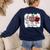 Teach Love Inspire Pre-k Teacher Apple Leopard Red Plain Women's Sweatshirt Back Print Navy