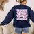 Teacher Bow Pencil Flowers Teacher Back To School Women's Sweatshirt Back Print Navy Teacher Bow Pencil Flowers Teacher Back To School Women's Sweatshirt Back Print Navy