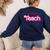Teacher Life My Job Is Teach Women's Sweatshirt Back Print Navy Teacher Life My Job Is Teach Women's Sweatshirt Back Print Navy