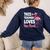 This Teacher Loves Her Flock Teaching Flamingo Girl Women's Sweatshirt Back Print Navy
