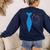 Teacher Tie & Pocket Protector Costume School Women's Sweatshirt Back Print Navy