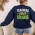 Teachers Love Brains Halloween Teacher Zombie Women's Sweatshirt Back Print Navy Teachers Love Brains Halloween Teacher Zombie Women's Sweatshirt Back Print Navy