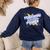 TEACHING IS MY SUPER POWER Teacher Appreciation Women's Sweatshirt Back Print Navy