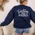 Teaching Tiny Disciples Christian Teacher Women's Sweatshirt Back Print Navy Teaching Tiny Disciples Christian Teacher Women's Sweatshirt Back Print Navy