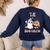TK Boo Crew Retro Groovy Halloween Floral Ghost TK Teacher Men Women Kids Women's Sweatshirt Back Print Navy