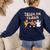 Trick Or Teach Candy Corn Pumpkin Ghost Teacher Women's Sweatshirt Back Print Navy