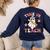 Trick Or Teach Groovy Teacher Halloween Retro Floral Ghost Women's Sweatshirt Back Print Navy