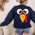 Turkey Face Halloween Costume Thanksgiving Teacher Nurse Women's Sweatshirt Back Print Navy