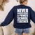 Never Underestimate A Private School Teacher Back To School Women's Sweatshirt Back Print Navy Never Underestimate A Private School Teacher Back To School Women's Sweatshirt Back Print Navy