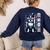 USA Flag Boston Terrier Best Dog Mom Ever 2025 Women's Sweatshirt Back Print Navy