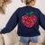 Valentines Day Teacher Hearts Apple Love Teach Women Men Women's Sweatshirt Back Print Navy Valentines Day Teacher Hearts Apple Love Teach Women Men Women's Sweatshirt Back Print Navy
