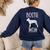 Vintage Boston Terrier Mom Dog Owner Bostie Mother Women's Sweatshirt Back Print Navy