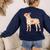 Vintage Floral Boston Terrier For Dog Lover Women's Sweatshirt Back Print Navy