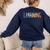 Vintage Play Is Learning Back To School Toddler Teacher Women's Sweatshirt Back Print Navy