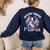 Watercolor Floral Boston Terrier Mama Dog Lover Mother's Day For Men Women Girls Kids Women's Sweatshirt Back Print Navy