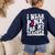I Wear Pink For My Teacher Breast Cancer Awareness Support Men Women Women's Sweatshirt Back Print Navy