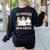 1st Grade Boo Crew Groovy Halloween Floral Ghost Kid Teacher Women's Sweatshirt Back Print Black