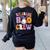 1st Grade Boo Crew Spooky First Grade Halloween Teacher Women's Sweatshirt Back Print Black