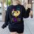 Abstract Cat Art Picatsso Shirt For Art Teachers Women's Sweatshirt Back Print Black Abstract Cat Art Picatsso Shirt For Art Teachers Women's Sweatshirt Back Print Black