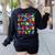 Alphabet Animals ABCs Zoo Kids Boys Girls Teacher Women's Sweatshirt Back Print Black
