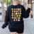 Alphabet Turkey Thanksgiving Costume Preschool Teacher Men Women Women's Sweatshirt Back Print Black