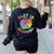 Apple Retro Play Is Learning Kindergarten Teacher Daycare Women's Sweatshirt Back Print Black Apple Retro Play Is Learning Kindergarten Teacher Daycare Women's Sweatshirt Back Print Black