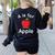A Is For Apple Toddler Kindergarten Preschool Teacher Women's Sweatshirt Back Print Black