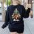 Art Christmas Tree Merry Christmas Artist Art Teacher Women's Sweatshirt Back Print Black Art Christmas Tree Merry Christmas Artist Art Teacher Women's Sweatshirt Back Print Black