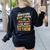 Back To School Dinosaur Social Studies Teacher Student Women's Sweatshirt Back Print Black Back To School Dinosaur Social Studies Teacher Student Women's Sweatshirt Back Print Black
