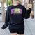 Back To School Neon Checkered First Grade Colorful Teacher Women's Sweatshirt Back Print Black