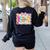 Back To School Pre-K Preppy Teacher Girl Women's Sweatshirt Back Print Black Back To School Pre-K Preppy Teacher Girl Women's Sweatshirt Back Print Black