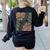 Boho Floral Reading Teacher Retro Reading Specialist Wildfl Women's Sweatshirt Back Print Black