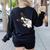 Boston Terrier Bostie Dog Kids Boys Girls Women's Sweatshirt Back Print Black