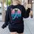 Boston Terrier Dad Retro Women's Sweatshirt Back Print Black
