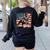 Boston Terrier Dog 4th Of July USA American Flag Patriotic Women's Sweatshirt Back Print Black