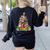 Boston Terrier Dog Christmas Tree Lights Xmas Pajama For Men Women Kids Women's Sweatshirt Back Print Black