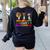 Boston Terrier Dog Halloween Christmas Hallothanksmas Men Women Kids Women's Sweatshirt Back Print Black