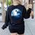 Boston Terrier Dog Moon Dog Mom Dad Women Men Dog Lovers Women's Sweatshirt Back Print Black