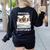 Boston Terrier Dog Official Sleepshirt Pajamas Nightgown Men Women Girls Kids Women's Sweatshirt Back Print Black
