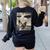 Boston Terrier Dog UFO Alien Extraterrestrial Selfie Women's Sweatshirt Back Print Black